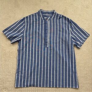 SHEIN Men’s Navy and White Striped Shirt